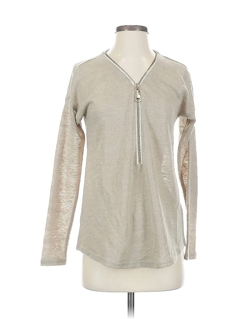 Pre-owned Soft Surroundings Long Sleeve Top Tan Tops In Brown