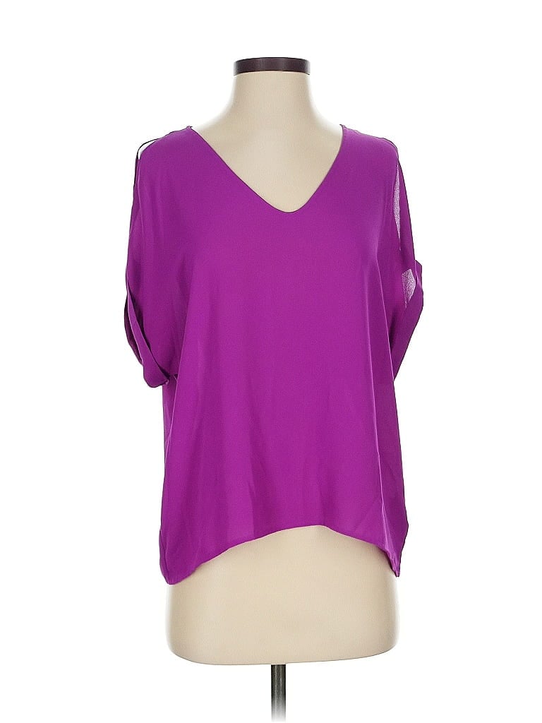 Pre-owned Lush Short Sleeve Blouse In Purple