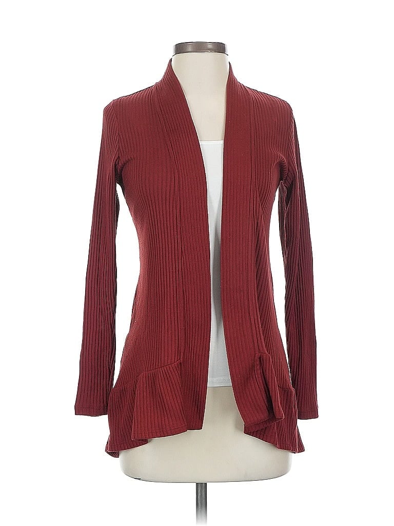 Pre-owned Lc Lauren Conrad Cardigan Sweater In Burgundy