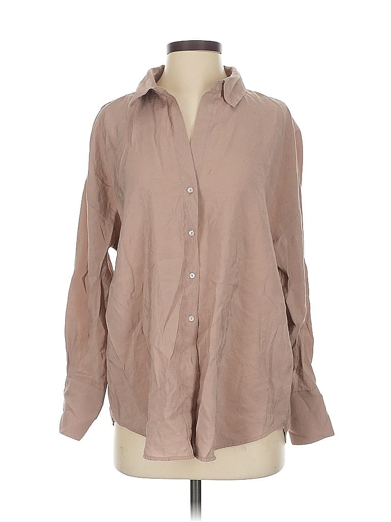 Click to view more detailed imagery on our partner's website Pre-owned Only Long Sleeve Button Down Shirt In Brown