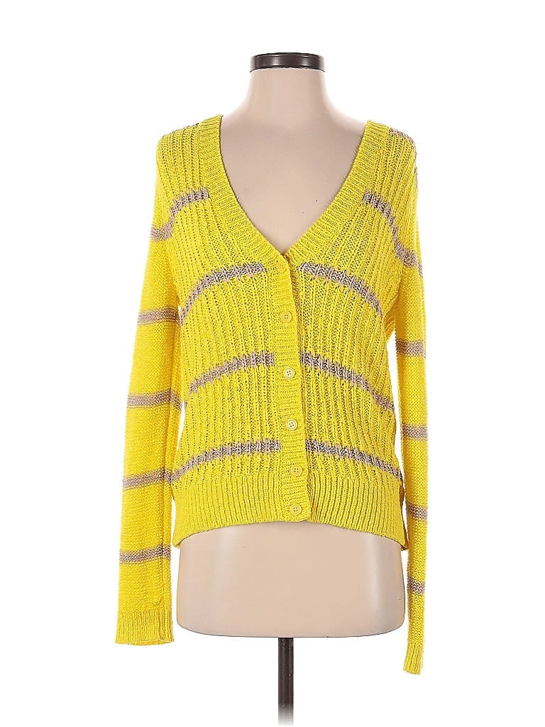 Pre-owned Ann Taylor Loft Cardigan Sweater In Yellow