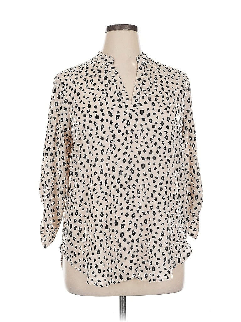 Pre-owned Lush Long Sleeve Blouse In White