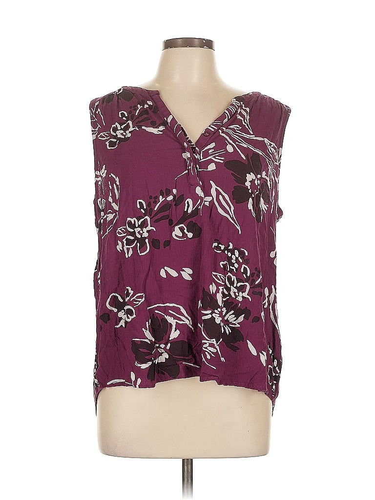 Pre-owned Sonoma Goods For Life Sleeveless Blouse In Burgundy