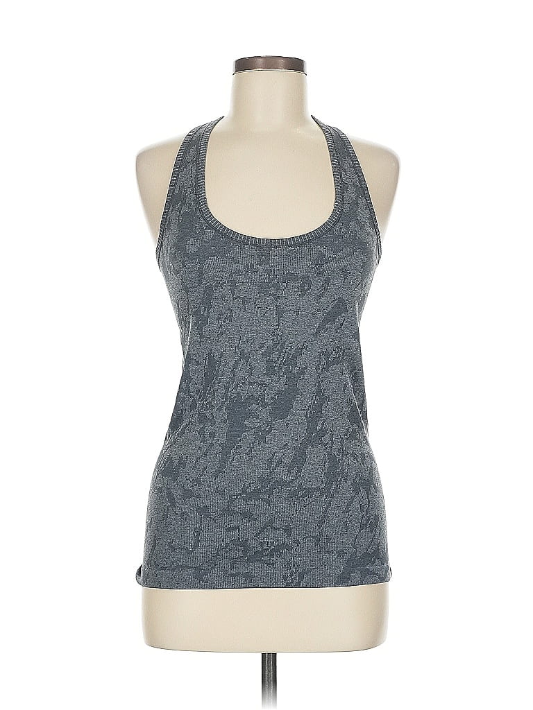 Pre-owned Zyia Active Tank Top Gray Halter Neckline Tops