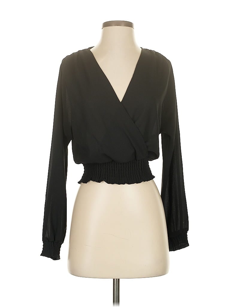 Pre-owned Wilfred Long Sleeve Blouse In Black