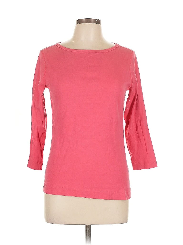 Pre-owned Three Dots 3/4 Sleeve T-shirt In Pink
