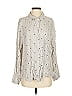 Dylan 100% Rayon Polka Dots Gray Long Sleeve Blouse Size S - photo 1
