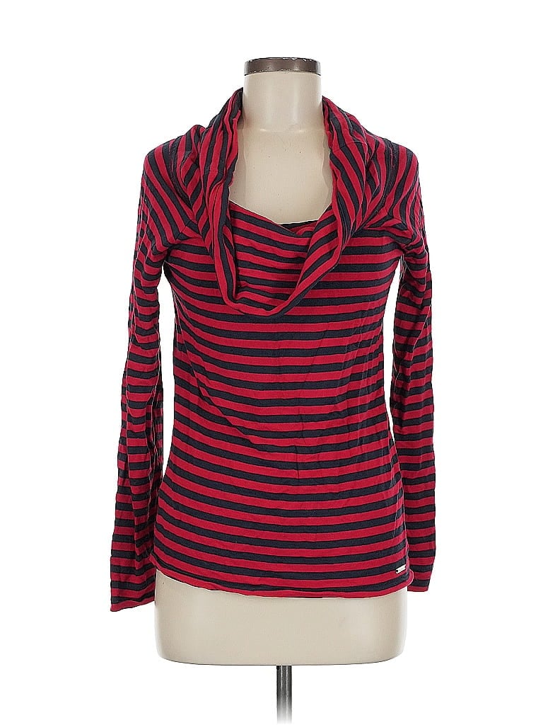 Pre-owned Tommy Hilfiger Long Sleeve Top Red Cowl Neck Tops