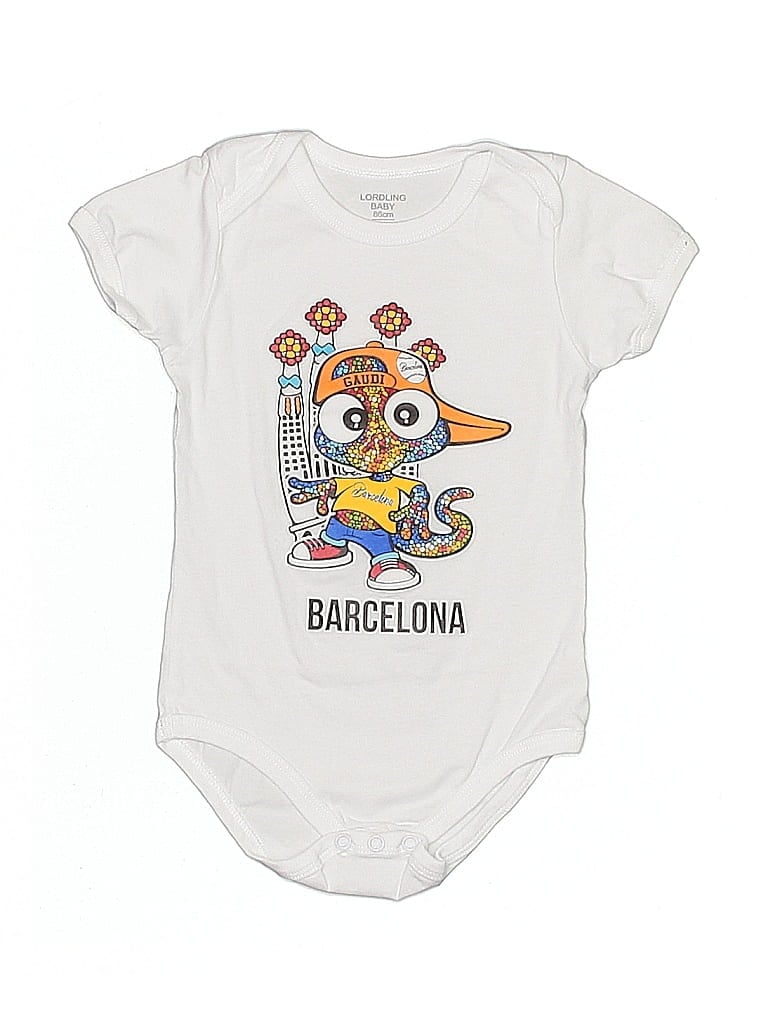 Pre-owned Assorted Brands Kids' Short Sleeve Onesie In White