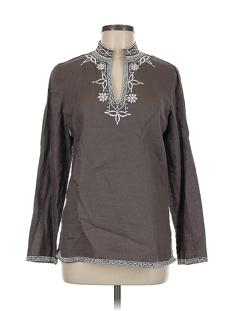 Pre-owned Charter Club Long Sleeve Blouse In Brown