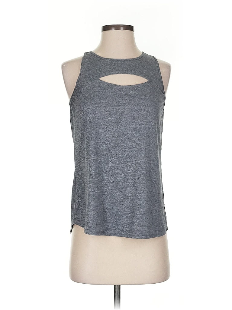 Pre-owned Zella Tank Top Gray Halter Neckline Tops