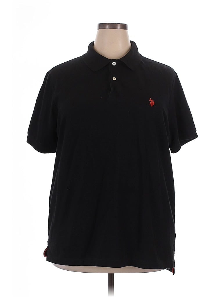 Pre-owned U.s. Polo Assn Short Sleeve Polo In Black