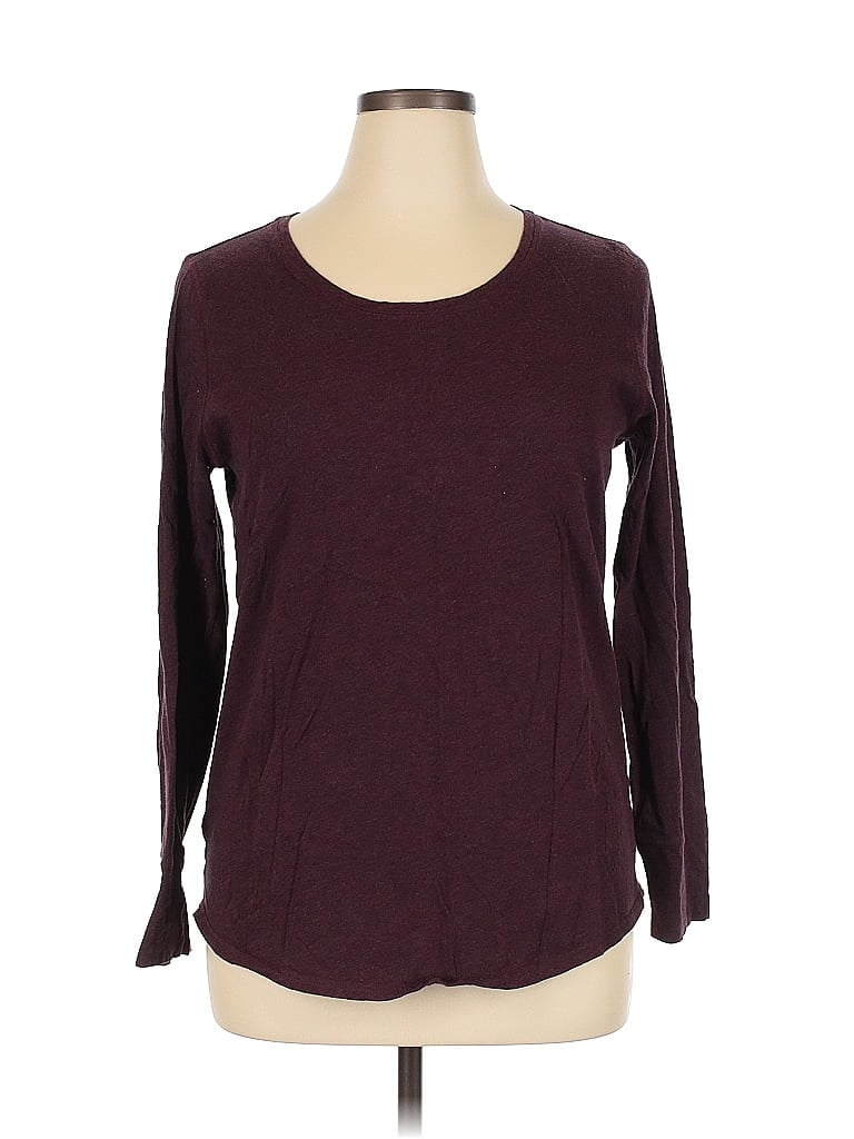 Pre-owned Ann Taylor Loft Outlet 3/4 Sleeve T-shirt In Burgundy