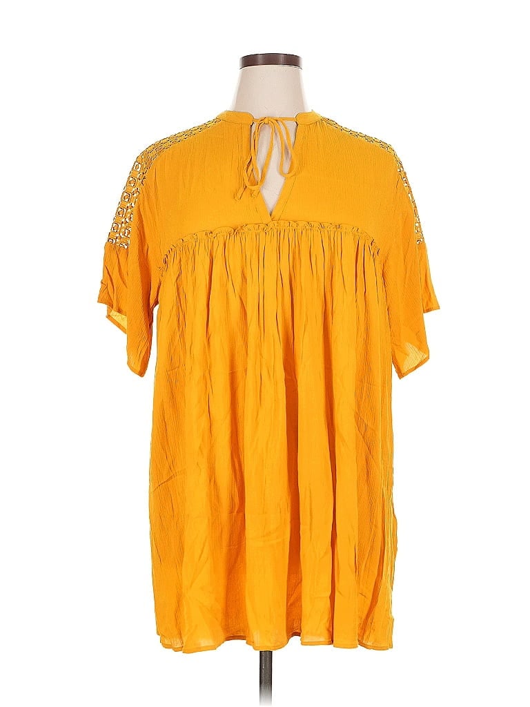 Zara Basic Casual Dress In Yellow
