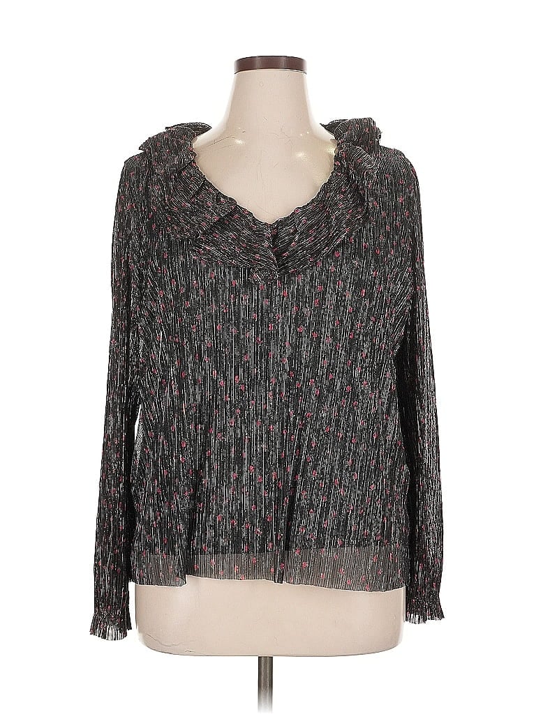 Pre-owned J.crew Factory Store Long Sleeve Blouse In Gray