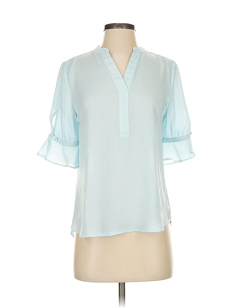 Pre-owned 41hawthorn Short Sleeve Blouse In Blue