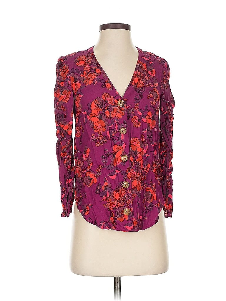 Click to view more detailed imagery on our partner's website Pre-owned Maeve By Anthropologie Long Sleeve Blouse In Purple