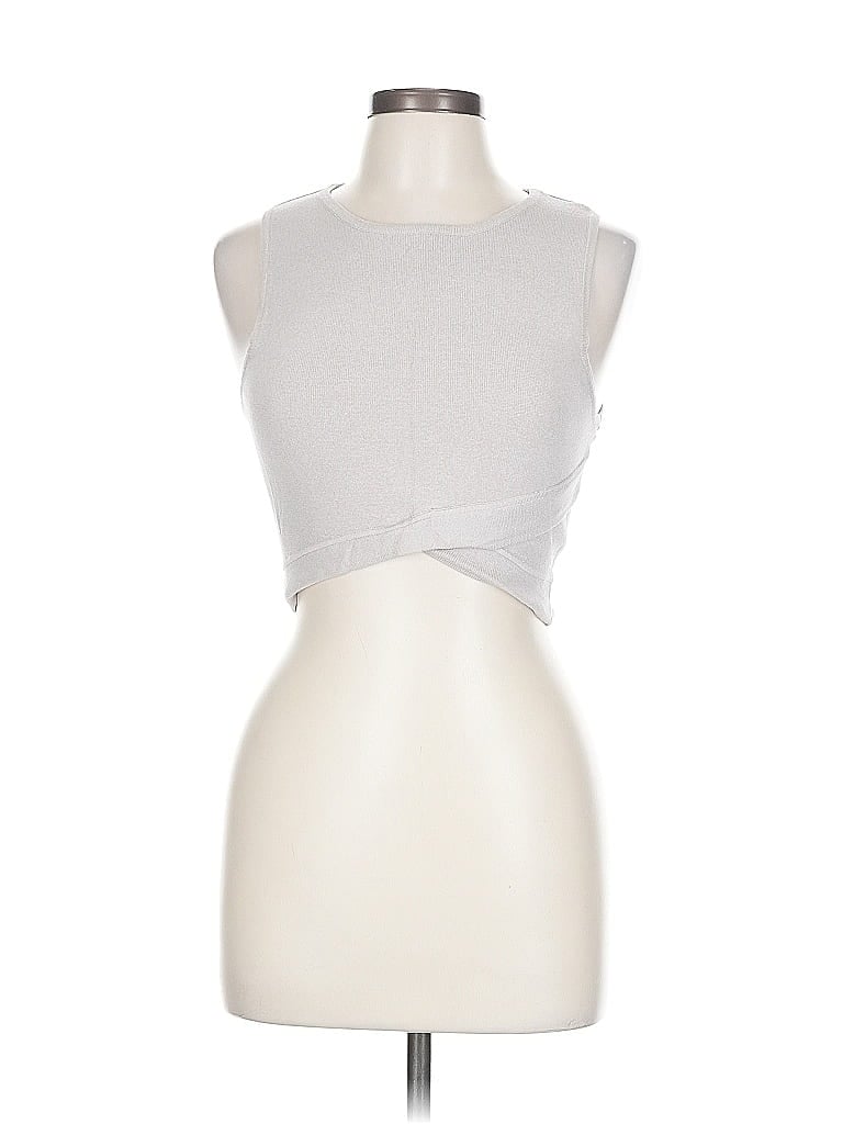 Pre-owned Rehab Sleeveless Top Ivory Halter Neckline Tops In White