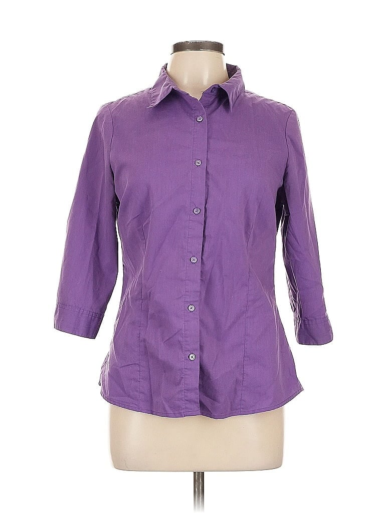 Pre-owned Doublju 3/4 Sleeve Blouse In Purple