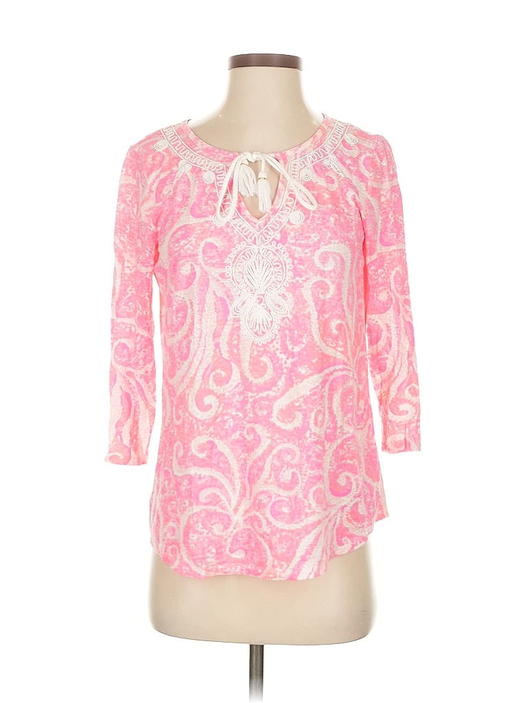 Pre-owned Lilly Pulitzer 3/4 Sleeve Blouse In Pink