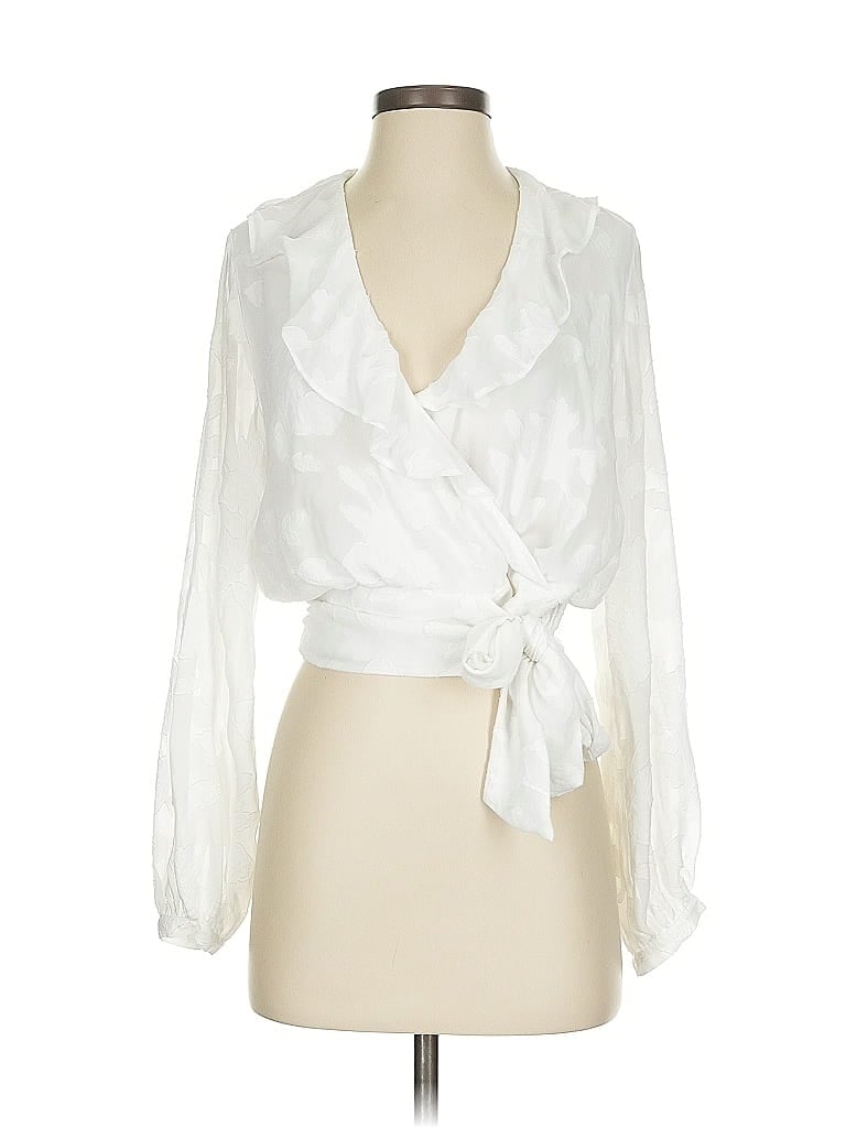 Pre-owned By Anthropologie Long Sleeve Blouse In White