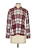 Express Plaid Burgundy Long Sleeve Blouse Size XS - photo 1