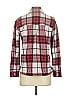 Express Plaid Burgundy Long Sleeve Blouse Size XS - photo 2