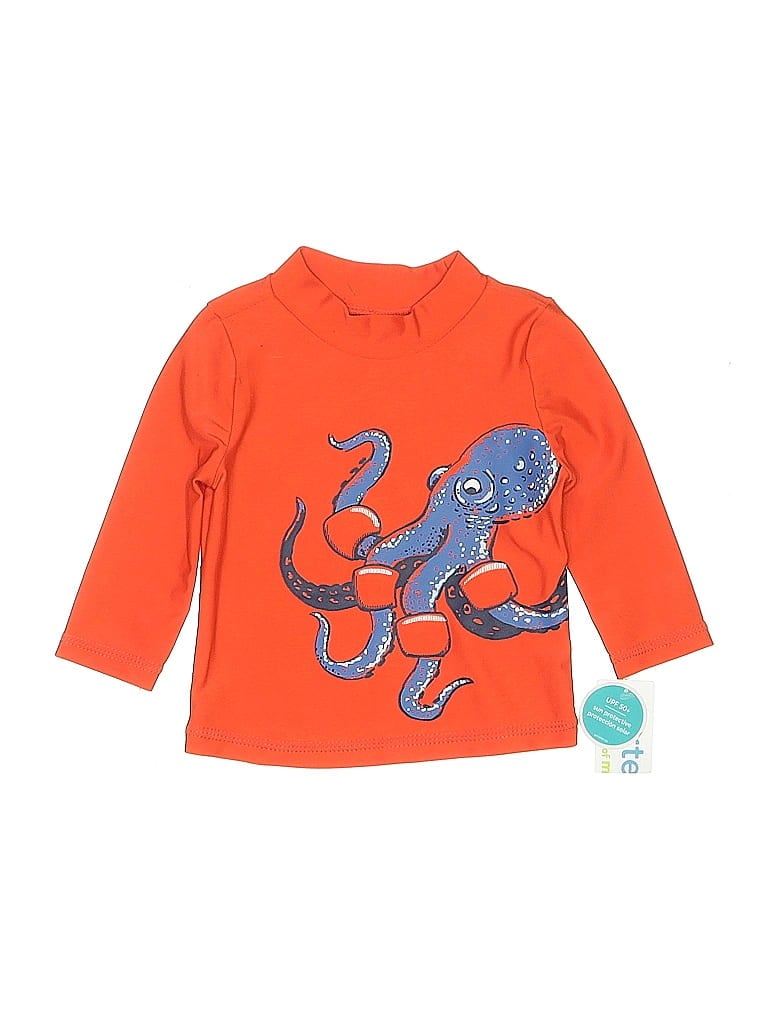 Click to view more detailed imagery on our partner's website Pre-owned Child Of Mine By Carter's Babies' 3/4 Sleeve T-shirt In Orange