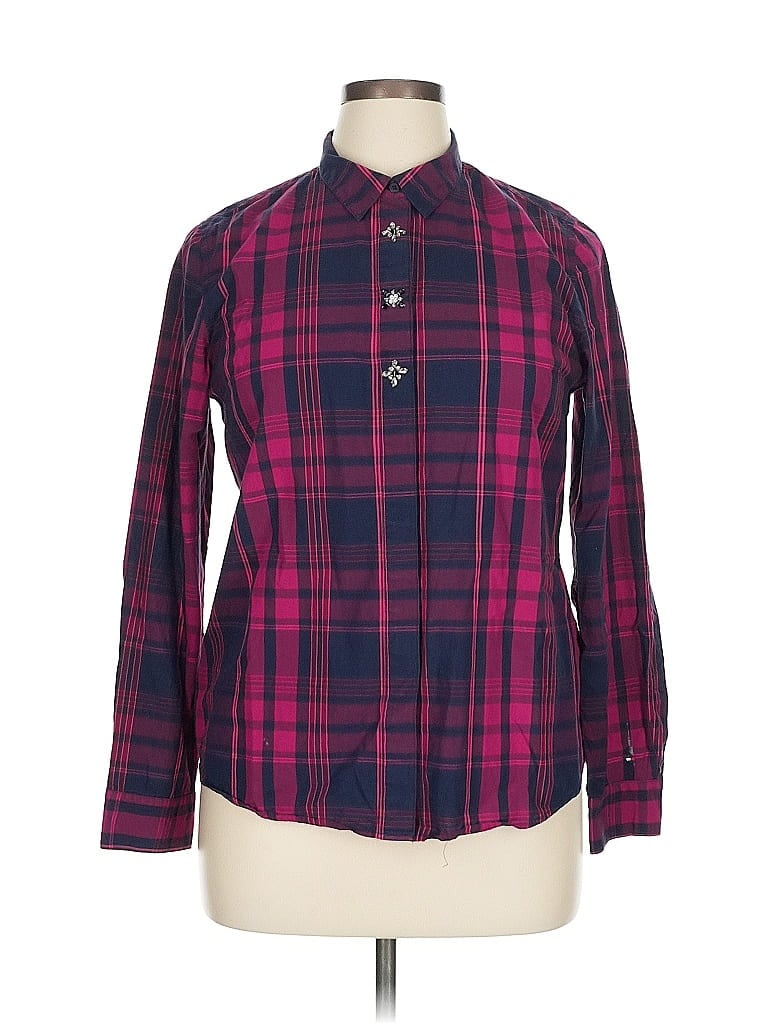 Pre-owned Tommy Hilfiger Long Sleeve Polo Shirt In Burgundy