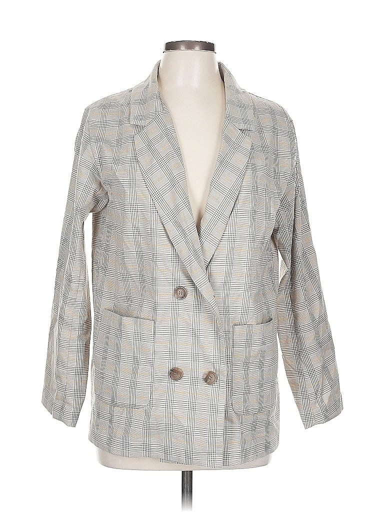 Pre-owned Assorted Brands Blazer Jacket In Gray