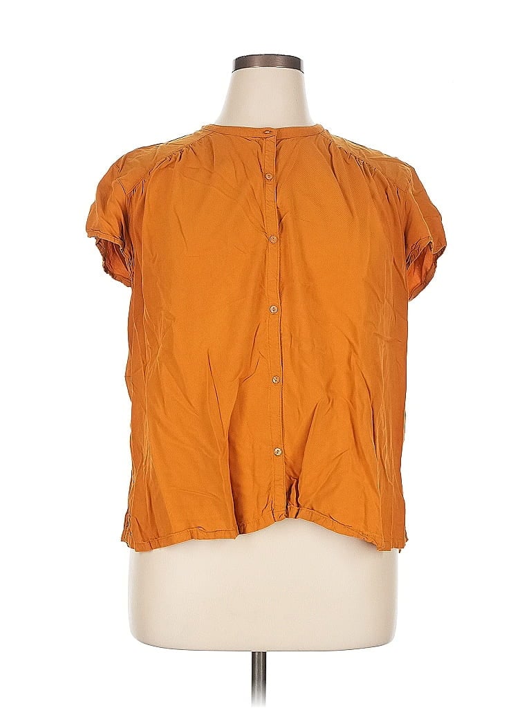 Pre-owned Old Navy Short Sleeve Blouse In Orange
