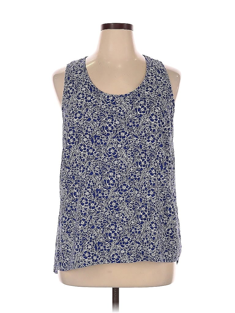 Pre-owned Halogen Sleeveless Blouse In Blue