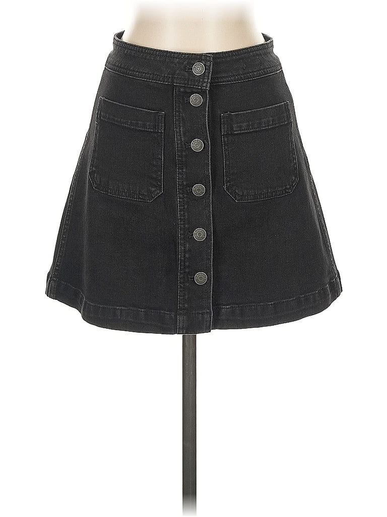Pre-owned Madewell Denim Skirt In Black