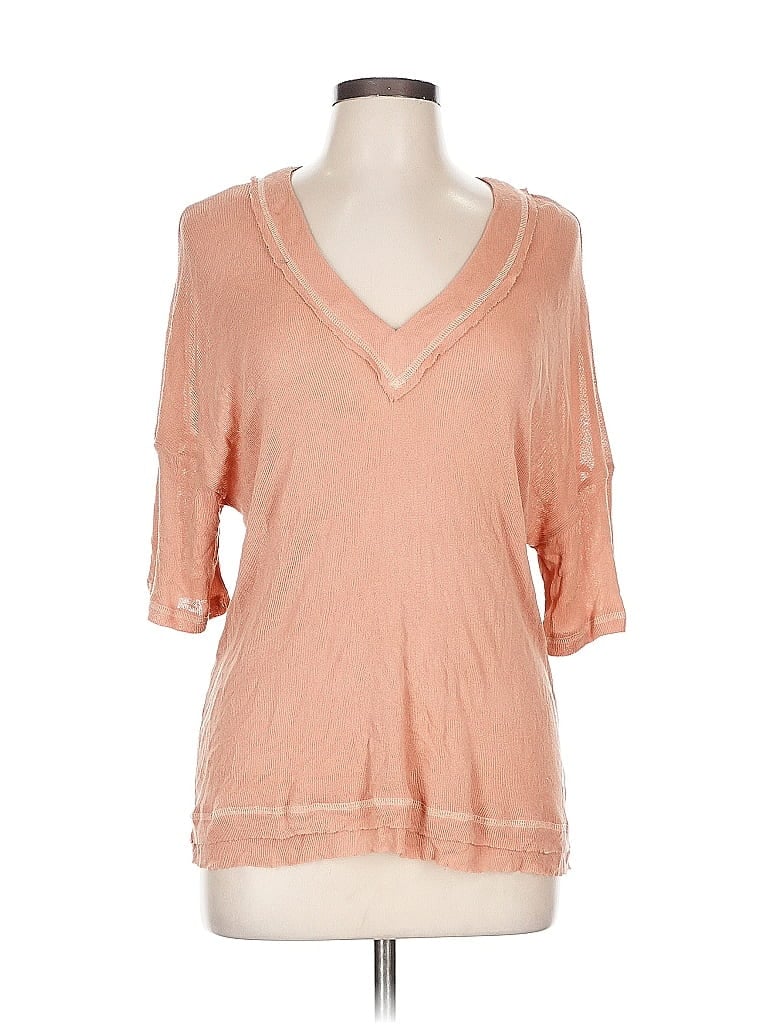 Click to view more detailed imagery on our partner's website Pre-owned Very J 3/4 Sleeve Top Orange V Neck Tops