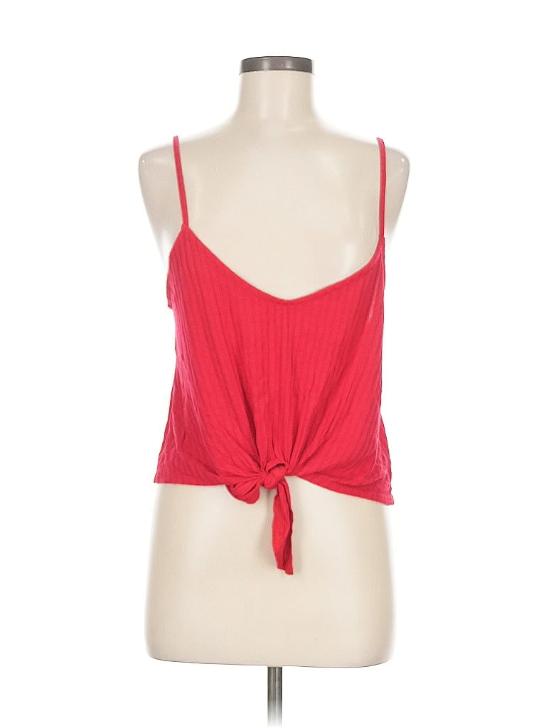 Pre-owned Lulus Tank Top Red Halter Neckline Tops