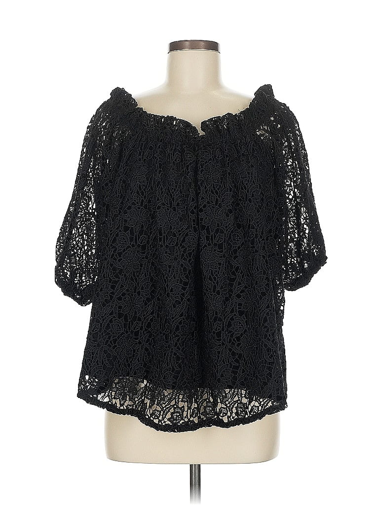 Pre-owned Maeve By Anthropologie 3/4 Sleeve Blouse In Black