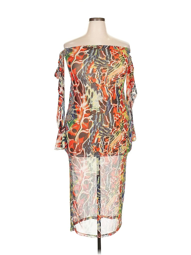 Pre-owned Shein Curve Cocktail Dress In Orange