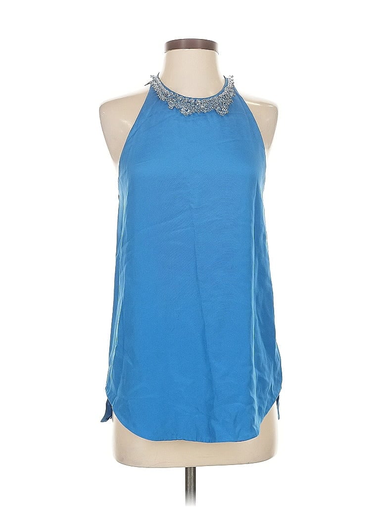 Click to view more detailed imagery on our partner's website Pre-owned 3.1 Phillip Lim Sleeveless Silk Top Blue Halter Neckline Tops