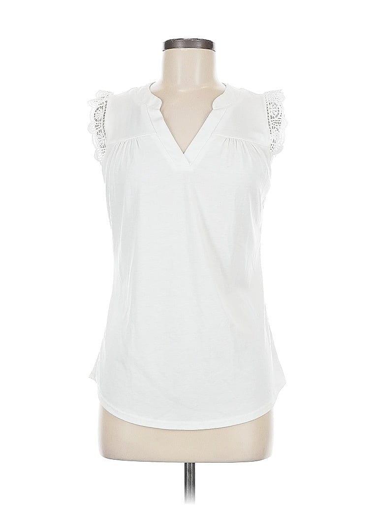Pre-owned Assorted Brands Sleeveless Blouse In White
