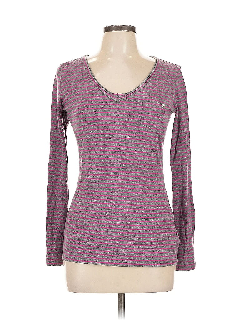 Pre-owned Guess Long Sleeve T-shirt In Purple