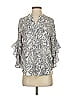 Vince Camuto 100% Polyester Paisley Gray 3/4 Sleeve Blouse Size S - photo 1
