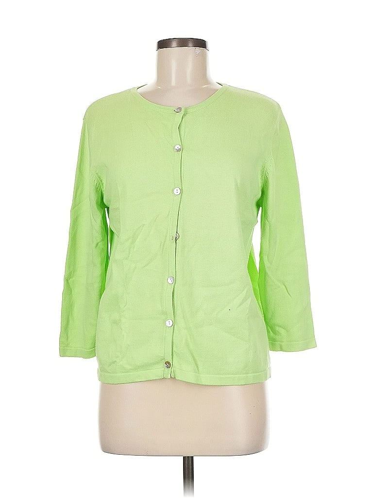 Pre-owned Cathy Daniels 3/4 Sleeve Blouse In Green