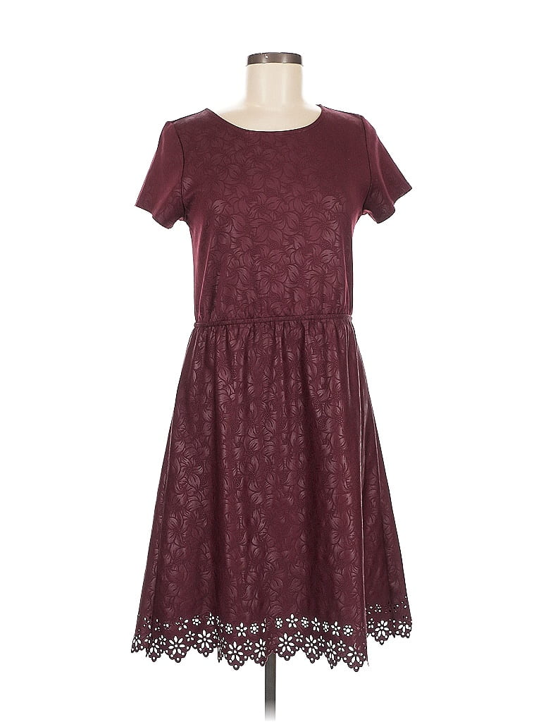Pre-owned Papermoon Casual Dress In Burgundy