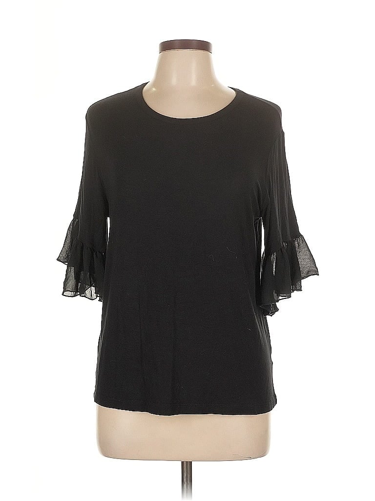 Pre-owned Kim & Cami 3/4 Sleeve T-shirt In Black