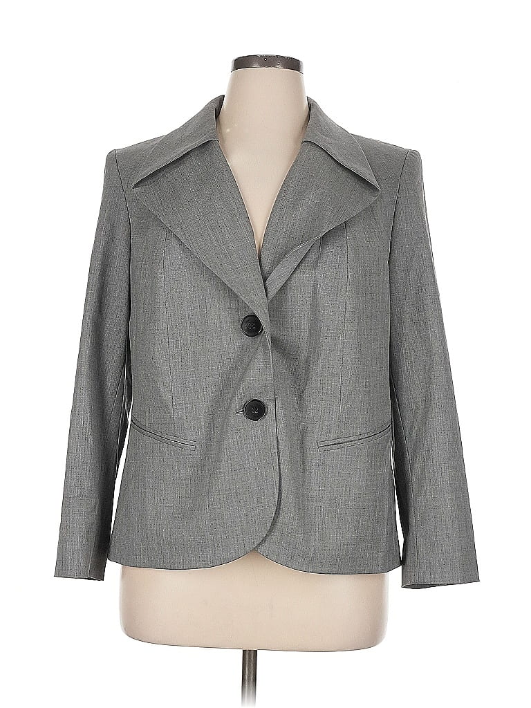 Pre-owned Lafayette 148 Wool Blazer Jacket In Gray