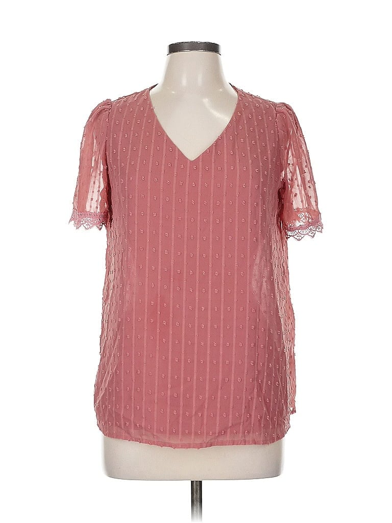 Click to view more detailed imagery on our partner's website Pre-owned Emery Rose Short Sleeve Blouse In Pink