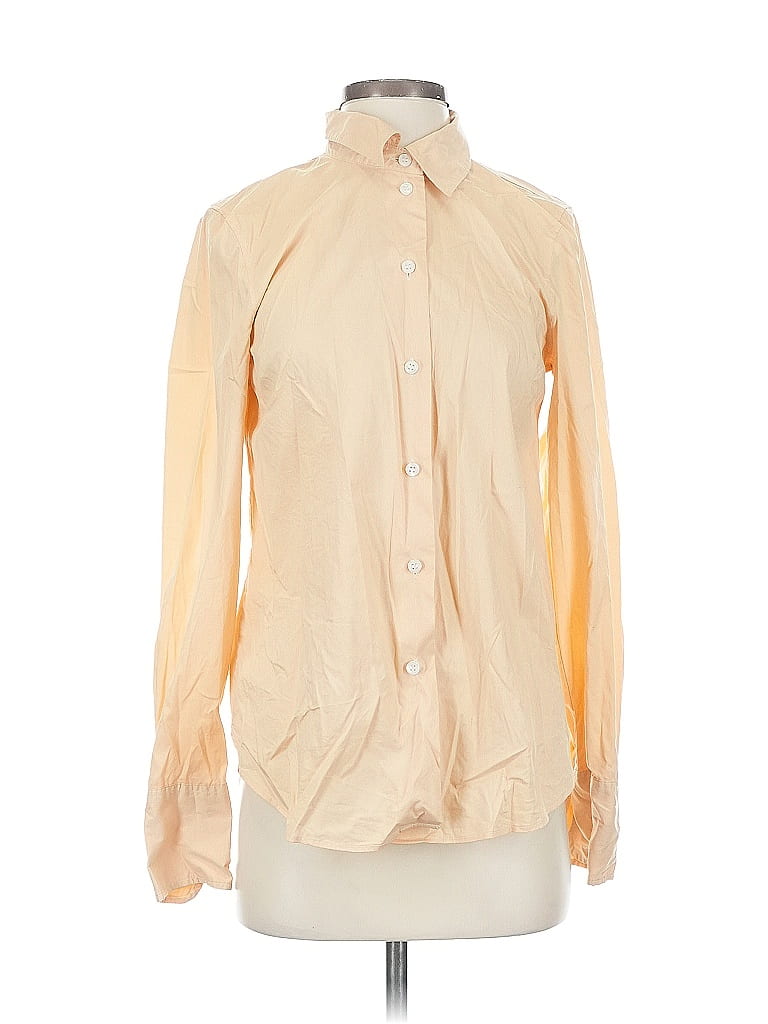 Pre-owned H&m Long Sleeve Blouse In White