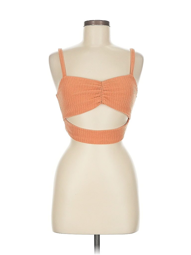 Pre-owned Endless Blu. Sleeveless Top Orange Sweetheart Neckline Tops