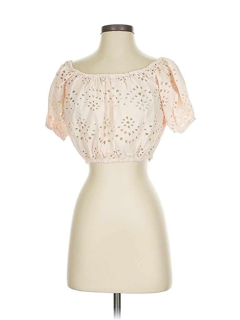 Pre-owned Forever 21 Contemporary Short Sleeve Blouse In White