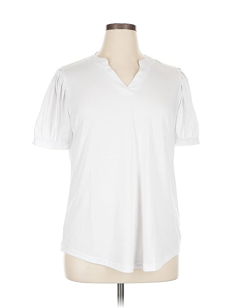Pre-owned Ofeefan Short Sleeve Blouse In White